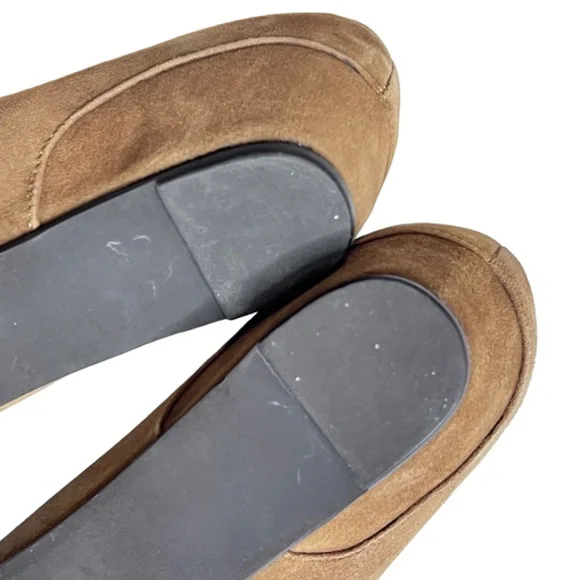 Soft Surroundings Fabrizia Beige Suede Slip On Wedge Heels Size 9 - Picture 8 of 15